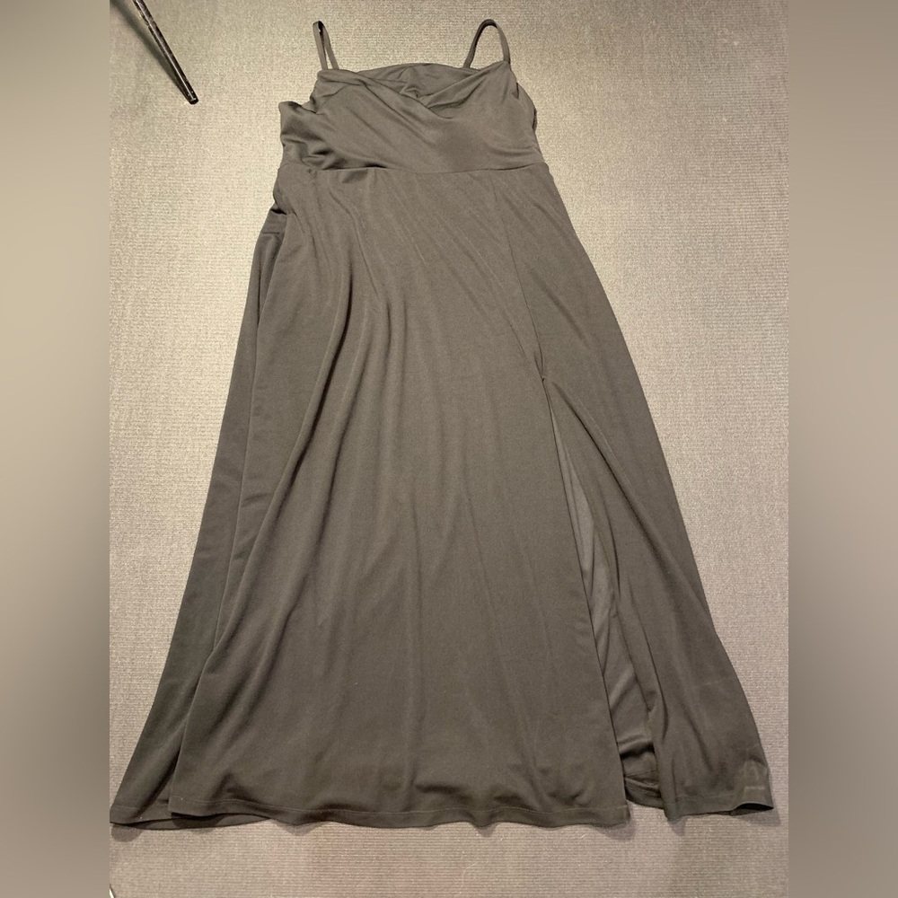 Birdy Gray‎ Black Dress Slit Adjustable Straps Size 2X